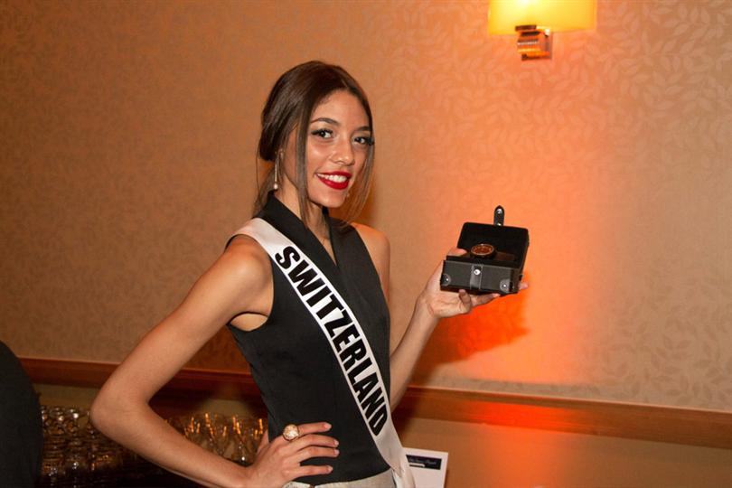Zoe Metthes, Miss Universe Switzerland 2014, at National gift auction